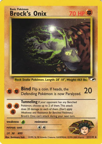 Brock's Onix, Gym Heroes #21