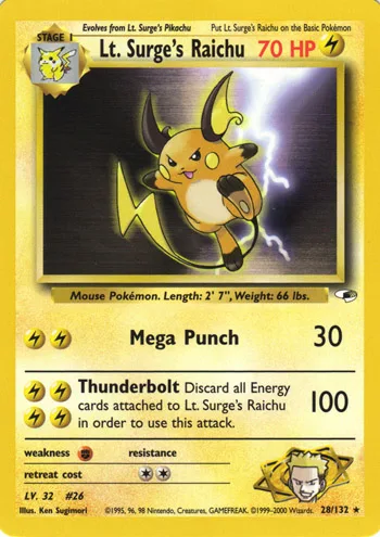 LT. Surge's Raichu, Gym Heroes #28