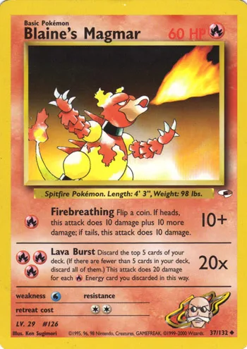 Blaine's Magmar, Gym Heroes #37