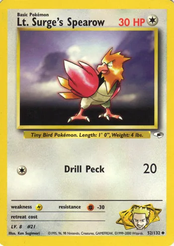 LT. Surge's Spearow, Gym Heroes #52