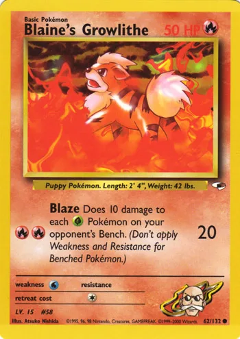 Blaine's Growlithe, Gym Heroes #62
