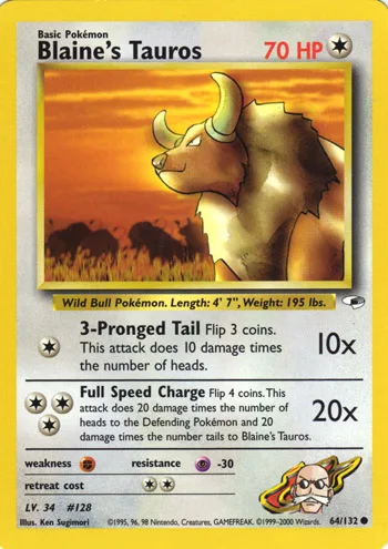 Blaine's Tauros, Gym Heroes #64