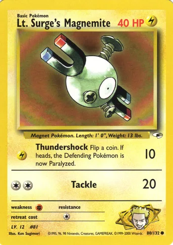LT. Surge's Magnemite, Gym Heroes #80