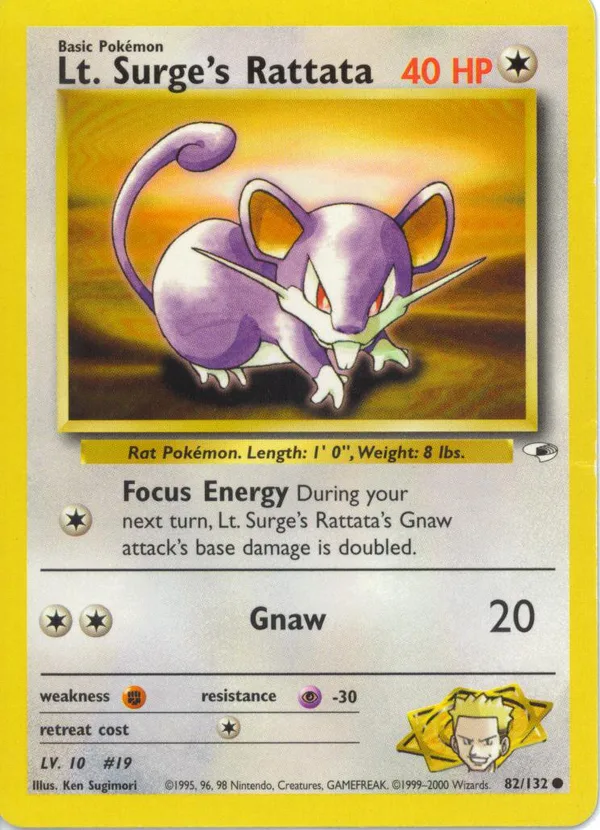 LT. Surge's Rattata, Gym Heroes #82