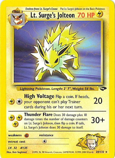 LT. Surge's Jolteon, Gym Challenge #28