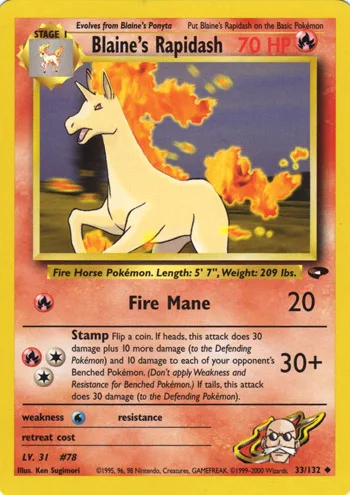 Blaine's Rapidash, Gym Challenge #33
