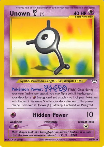 Unown Y, Neo Revelation #40