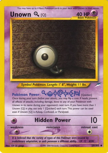 Unown Q, Neo Destiny #59