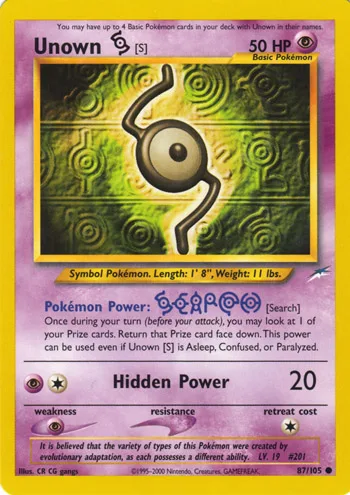 Unown S, Neo Destiny #87